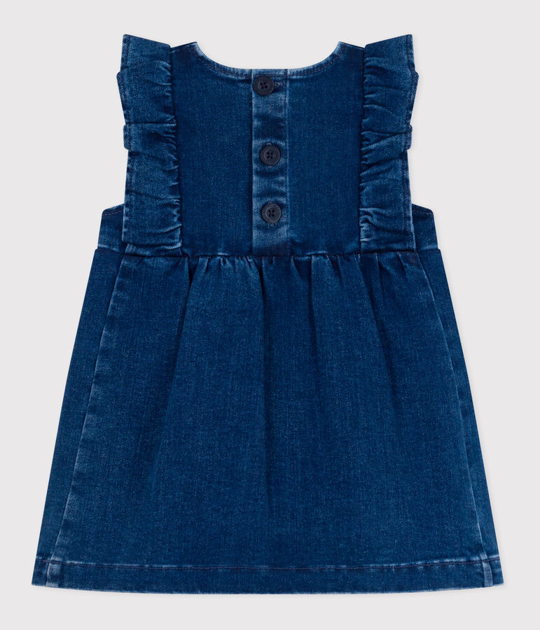 Vestido denim ligero sin mangas para beb&eacute; azul