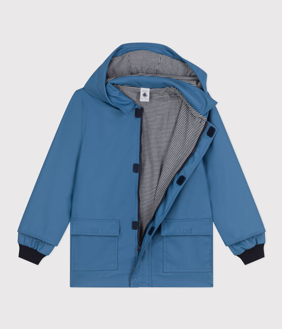 Impermeable emblemático reciclado para niña/niño azul BEACH
