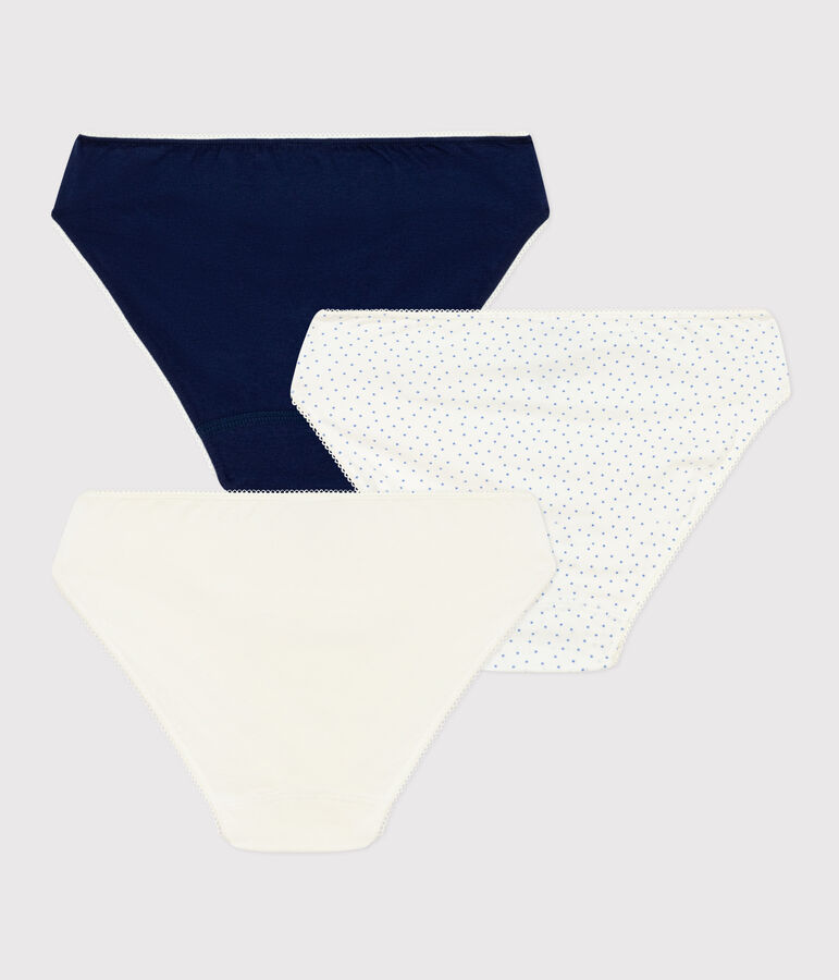 Juego de 3 braguitas de algod&oacute;n y elastano con lunares para ni&ntilde;a multicolor