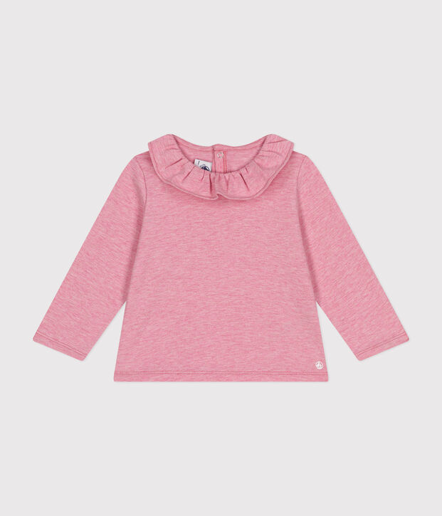 Blusa de manga larga de jersey para beb&eacute; rosa