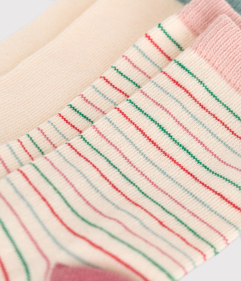 2 pares de calcetines infantiles de algod&oacute;n a rayas multicolor