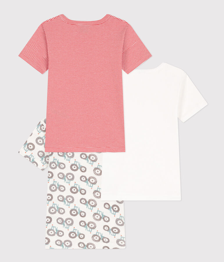 Juego de 3 camisetas de manga corta de algod&oacute;n tractor para ni&ntilde;o multicolor