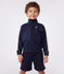 Sudadera infantil de algodón liso con cuello alto con cremallera azul SMOKING