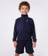 Sudadera infantil de algodón liso con cuello alto con cremallera