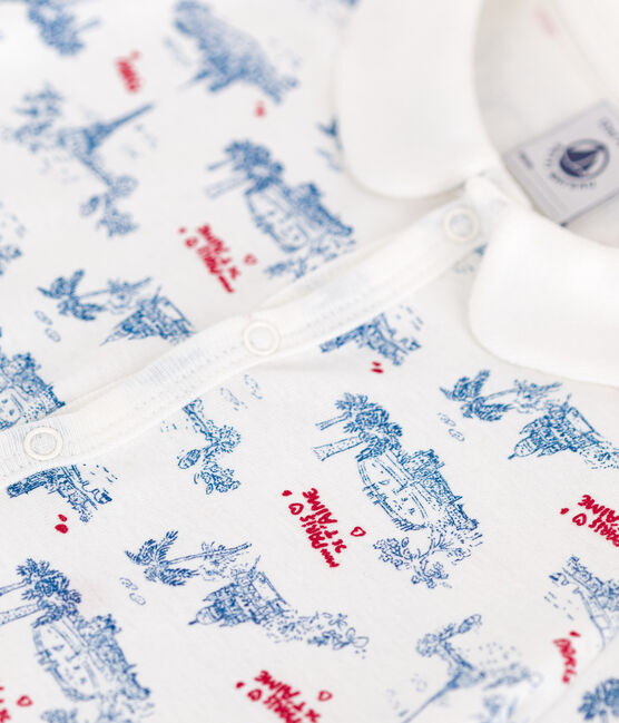 Mono corto de algodón con cuello y estampado de París para bebé blanco MARSHMALLOW/blanco MULTICO