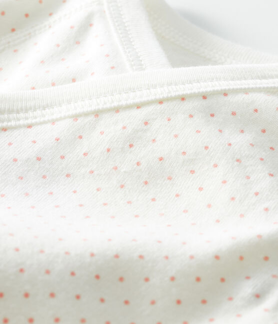 Body de nacimiento manga larga para bebé blanco MARSHMALLOW/rosa CHARME