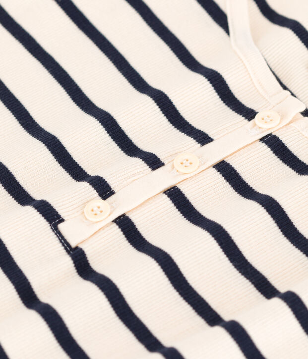 Camiseta de tirantes de algod&oacute;n para mujer crudo/azul