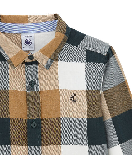 Camisa a cuadros para niño verde SHERWOOD/blanco MULTICO