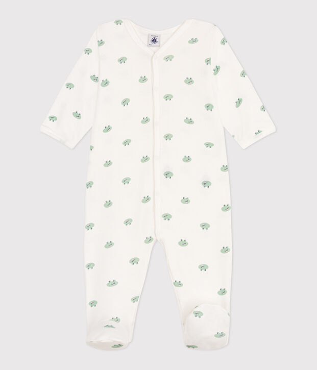 Pijama de algod&oacute;n con ranas para beb&eacute; blanco/multicolor