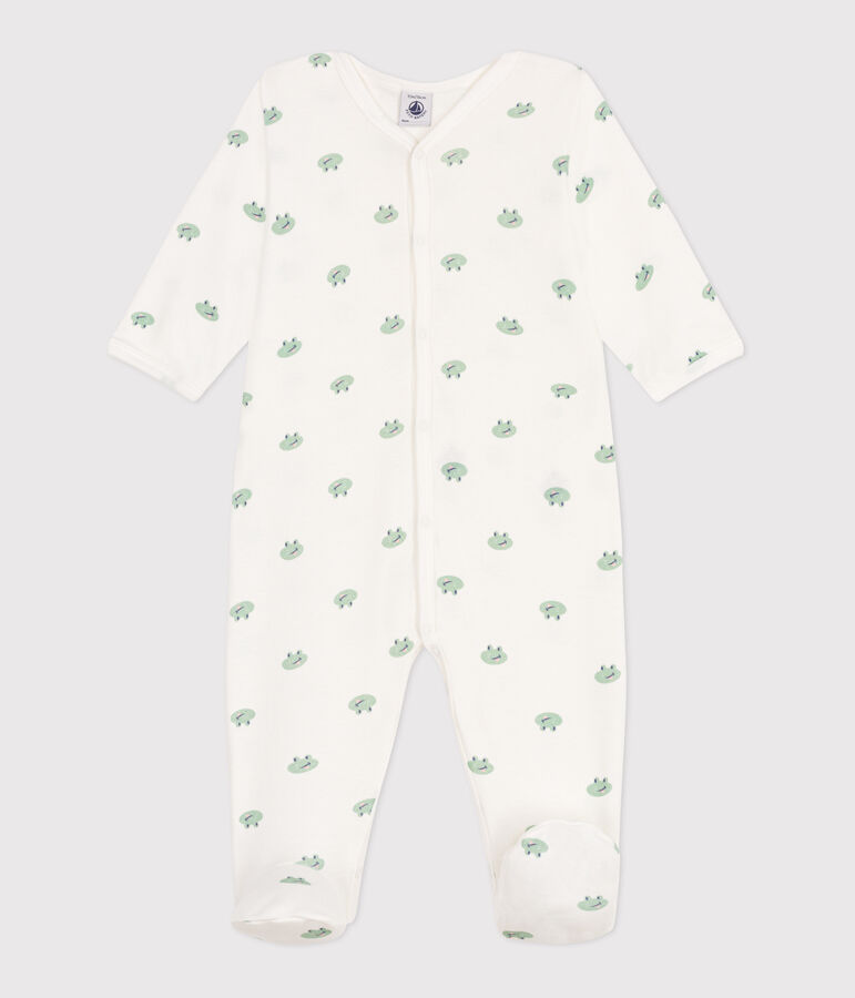 Pijama de algod&oacute;n con ranas para beb&eacute; blanco/multicolor