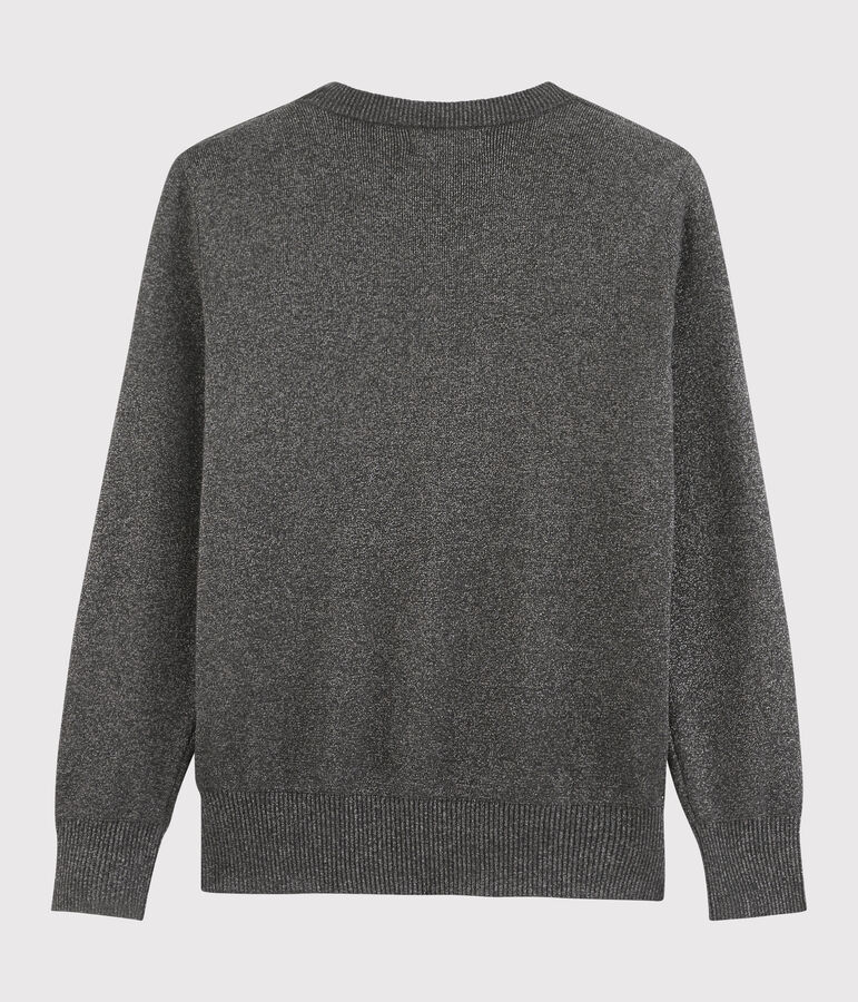 Jersey de algod&oacute;n brillante para mujer gris/gris