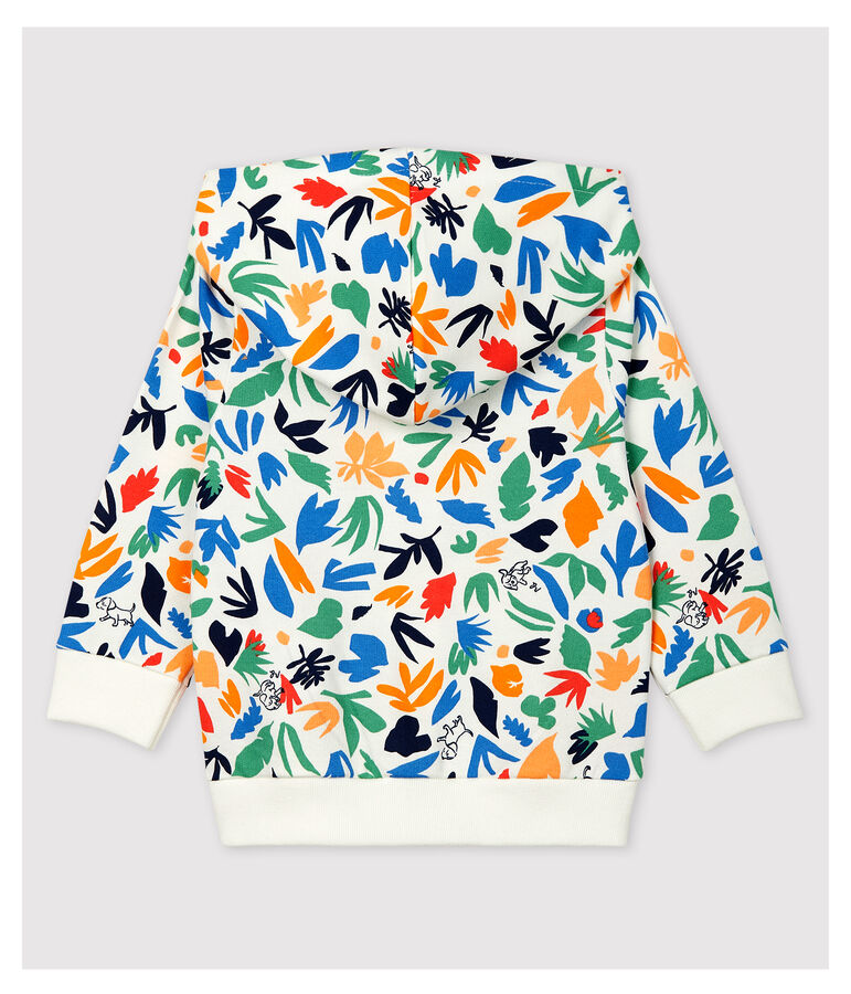 C&aacute;rdigan de mulet&oacute;n de beb&eacute;. blanco/multicolor