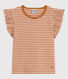Camiseta de algodón a rayas para niña