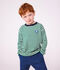 Camiseta infantil de manga larga a rayas verde/beige/verde