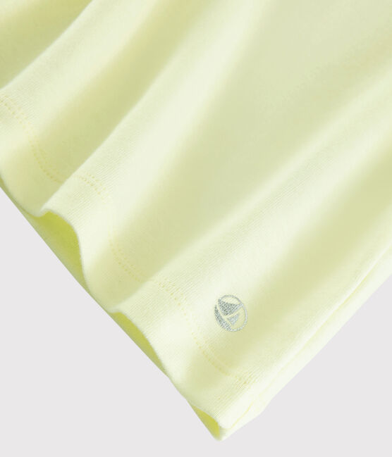Camiseta de manga corta de algodón de niña amarillo CITRONEL
