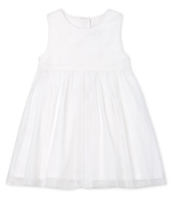 Vestido de ceremonia para bebé niña blanco MARSHMALLOW/marron CUIVRE