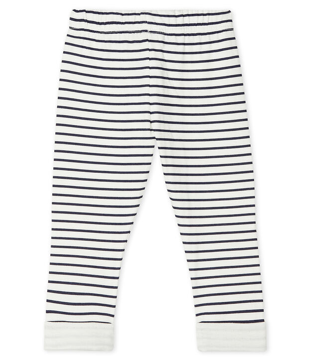 Pantal&oacute;n de tejido t&uacute;bico estampado para beb&eacute; blanco/azul