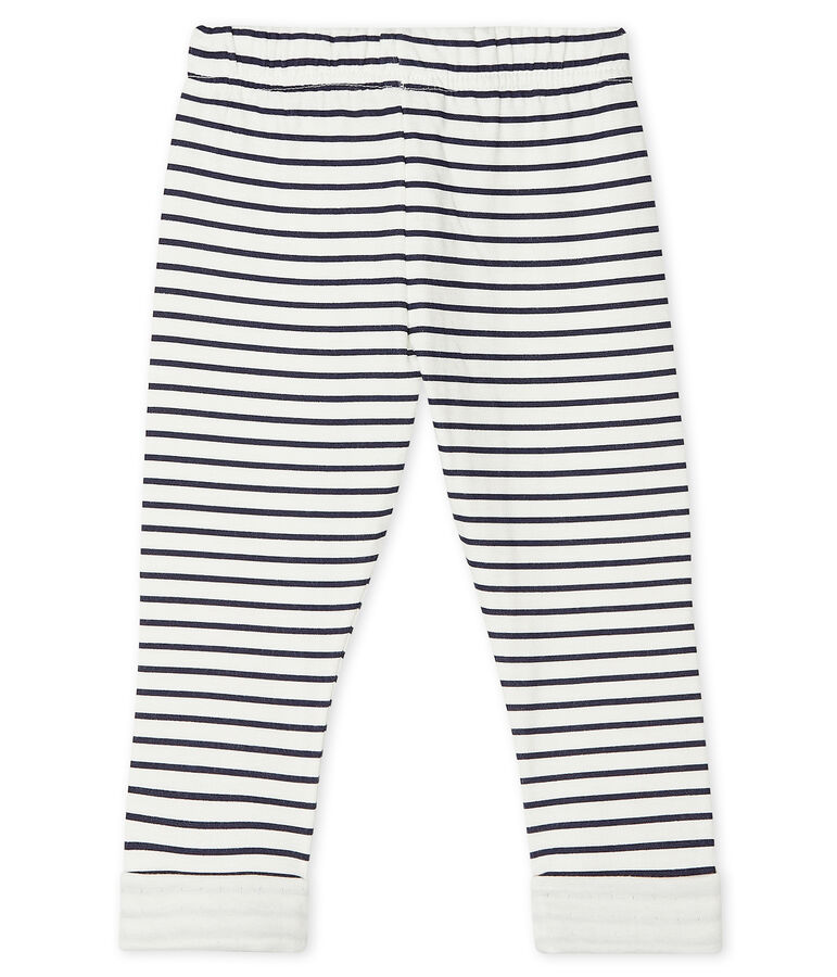 Pantal&oacute;n de tejido t&uacute;bico estampado para beb&eacute; blanco/azul
