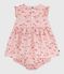 Vestido de algodón sin mangas y pololo para bebé rosa JOLI/blanco MULTICO