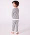 Pijama infantil de rizo de algod&oacute;n a rayas azul/azul