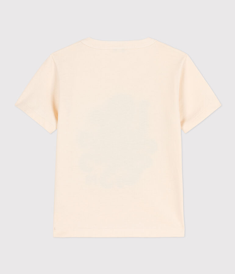 Camiseta flocada de manga corta para ni&ntilde;o crudo