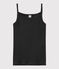 Camiseta de tirantes emblemática de algodón de mujer negro NOIR