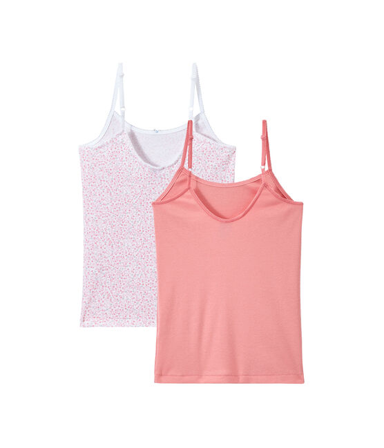 Lote de 2 camisetas de tirante fino para niña blanco LOT