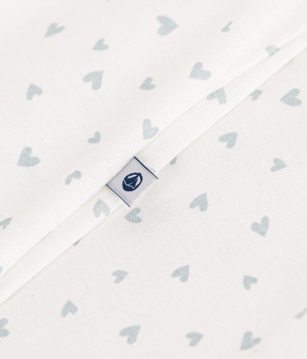 Pijama de algod&oacute;n estampado para beb&eacute; blanco/azul