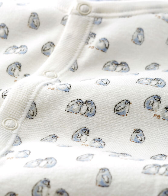Mono saco para bebé de punto blanco MARSHMALLOW/azul TOUDOU/ MULTICO
