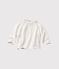 Chaqueta de bebé en punto lana y algodón blanco LAIT