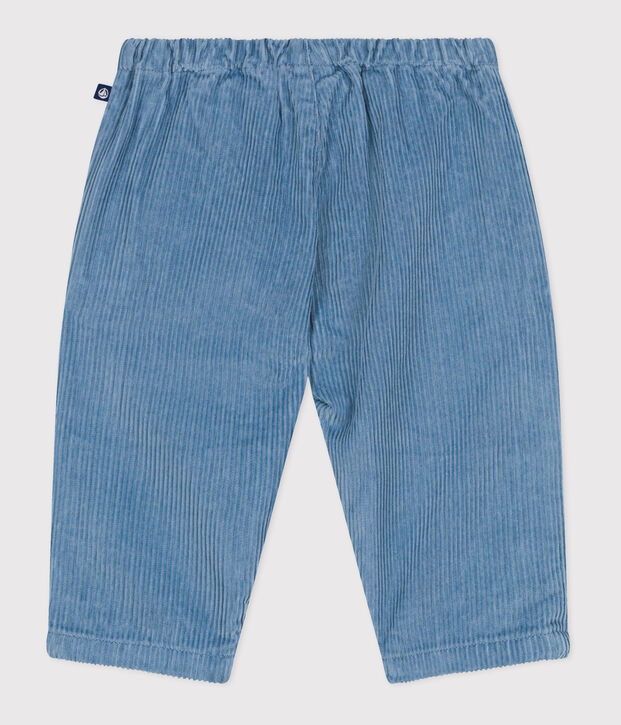 Pantal&oacute;n de pana lisa para beb&eacute; azul