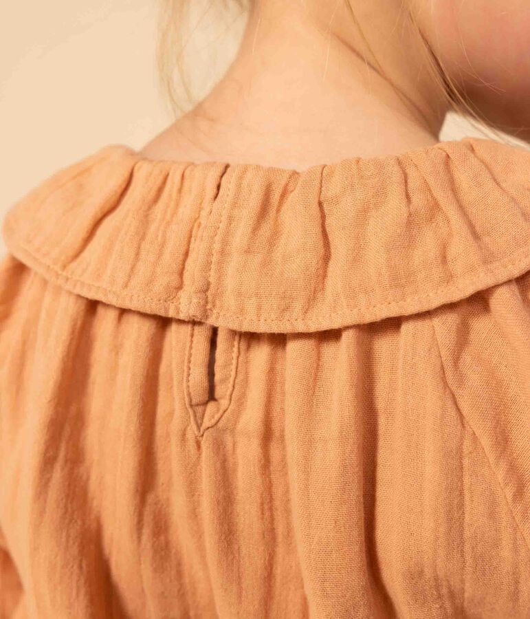 Blusa de gasa de algod&oacute;n para ni&ntilde;a rosa SIENNA