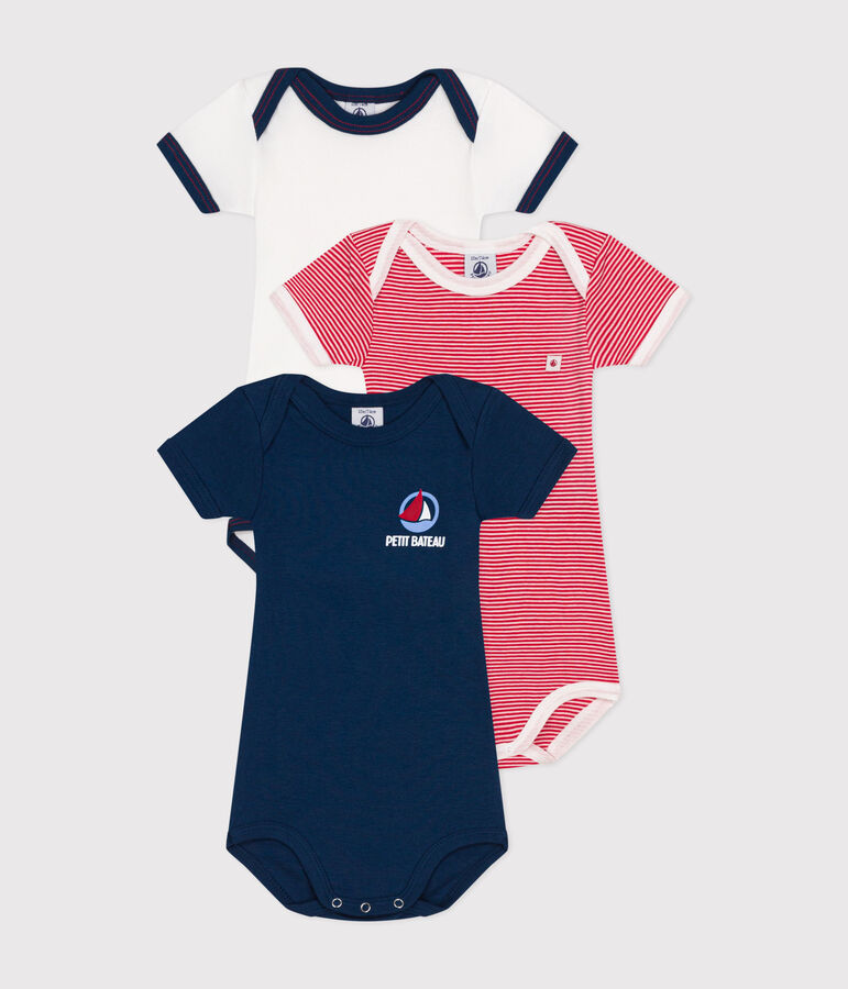Juego de 3 bodis de beb&eacute; de manga corta de algod&oacute;n variante 4