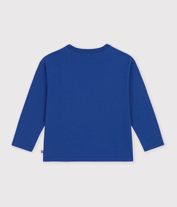 Camiseta infantil de manga larga con estampado azul