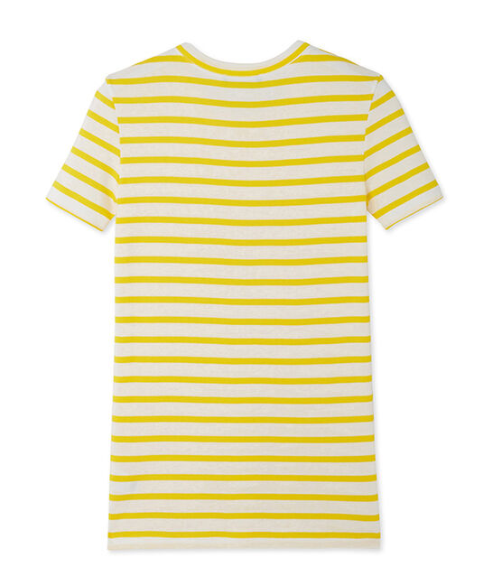 Camiseta de mujer en canalé original de rayas amarillo SHINE/blanco MARSHMALLOW