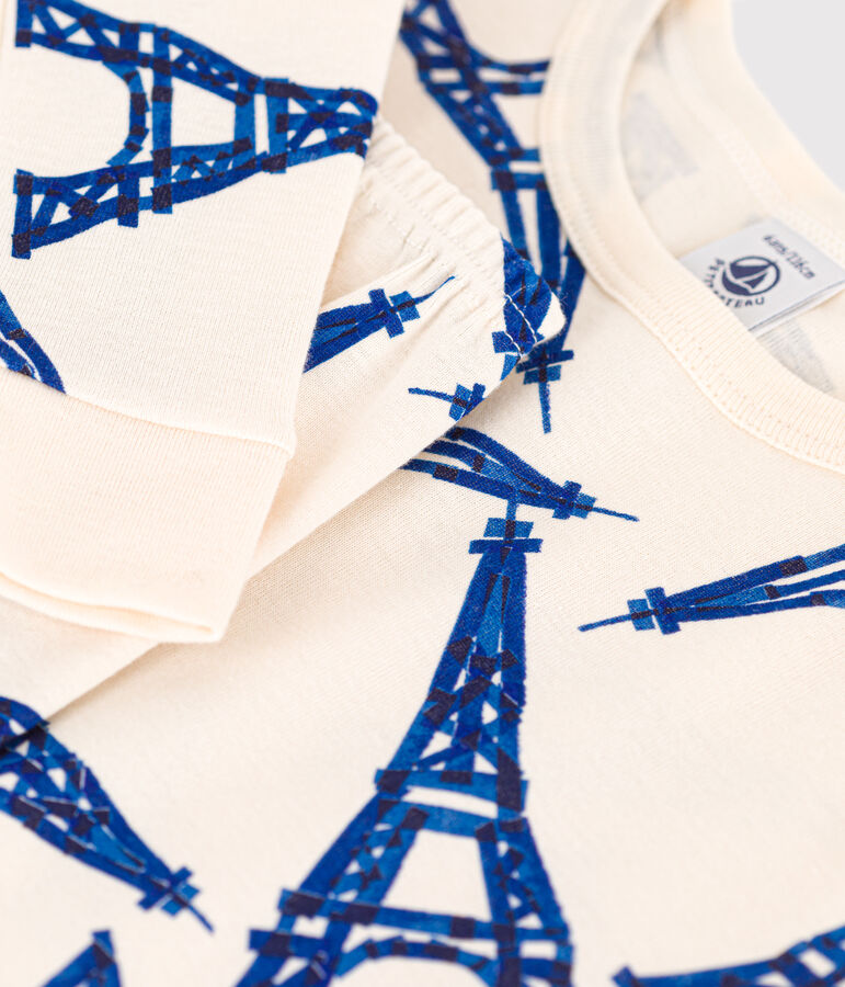 Pijama de algod&oacute;n ajustado para ni&ntilde;o/ni&ntilde;a crudo/multicolor