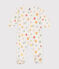 Pijama de terciopelo con estampado de estrellas para bebé blanco MARSHMALLOW/blanco MULTICO