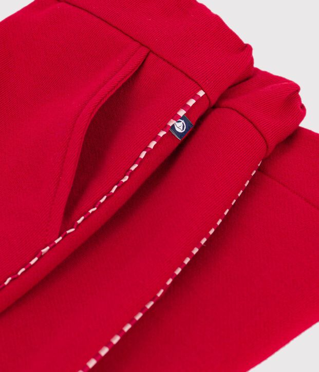 Pantal&oacute;n infantil de jogging wide leg de algod&oacute;n rojo