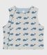 Chaleco reversible de algodón con estampado de ballenas para bebé