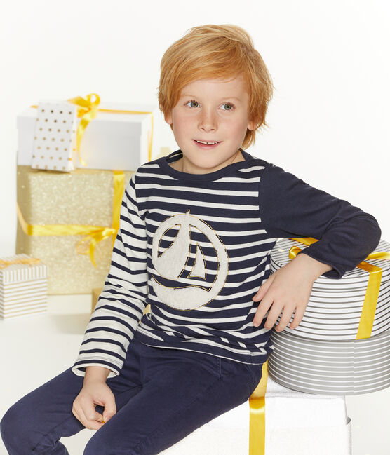 Jersey marinero para niño blanco MARSHMALLOW/azul SMOKING