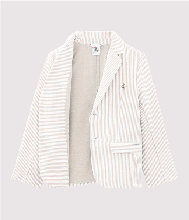 Chaqueta de ni&ntilde;o beige/blanco