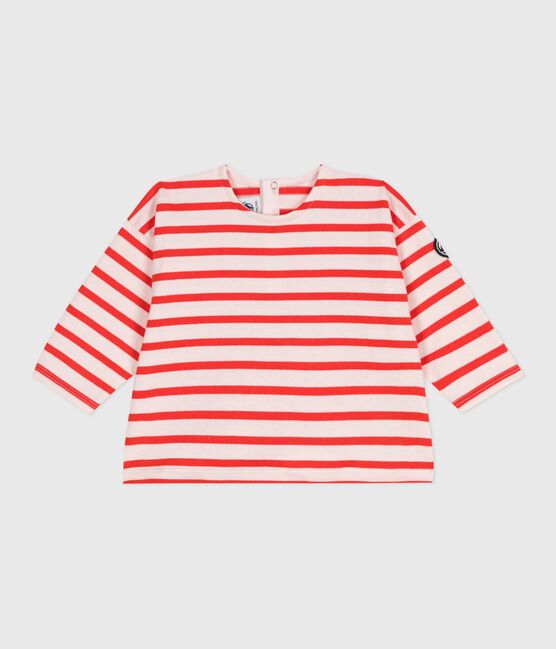 Camiseta marinera bebé en algodón grueso rosa FLEUR/ SPICY