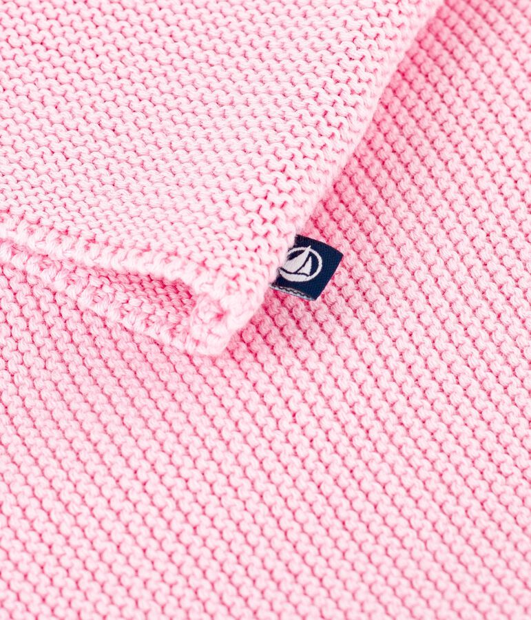 C&aacute;rdigan de punto bobo de algod&oacute;n para beb&eacute; rosa