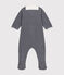 Pijama de terciopelo milrayas para bebé azul SMOKING/blanco MARSHMALLOW