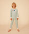 Pijama infantil liso de algodón verde HERBIER