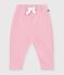 Pantal&oacute;n de jogging liso de algod&oacute;n para beb&eacute; rosa