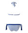 Bañador rayado de 2 piezas para mujer blanco MARSHMALLOW/azul PERSE