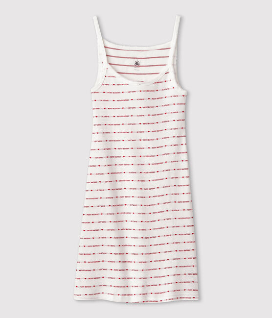 Vestido de tirantes de mujer blanco MARSHMALLOW/rojo TERKUIT
