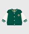 Chaqueta teddy de algodón bicolor verde EVERGREEN/ MILK