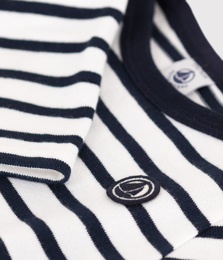 Marinera de punto grueso para beb&eacute; blanco/azul